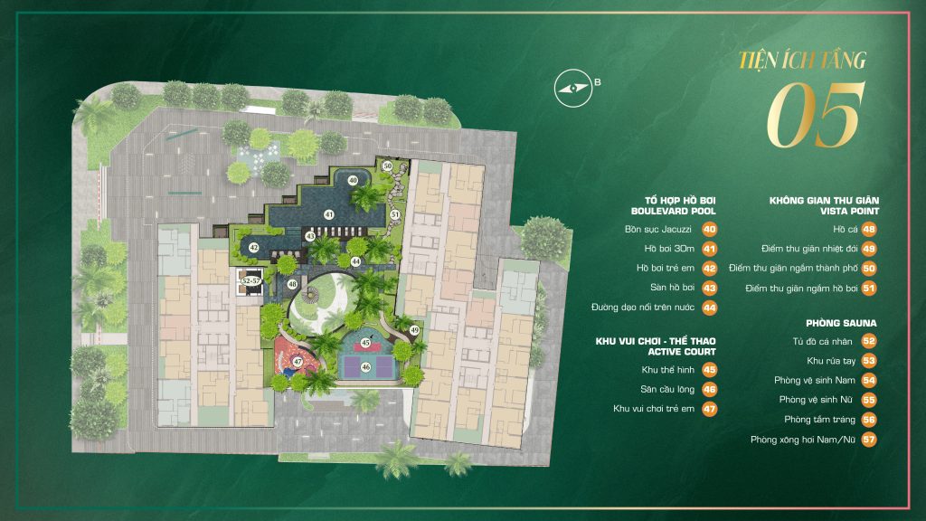 Căn hộ cao cấp The Emerald Boulevard Mặt Bằng Tiện Ích tầng 5