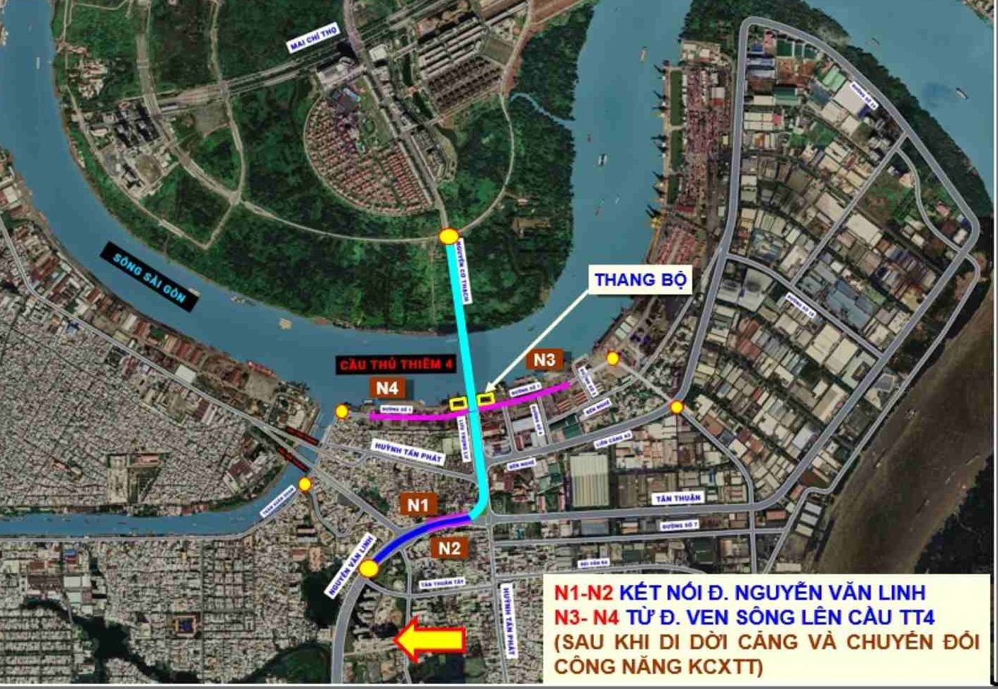 Phương án tổ chức giao thông của siêu dự án cầu Thủ Thiêm 4 nối liền Quận 7 và TP. Thủ Đức